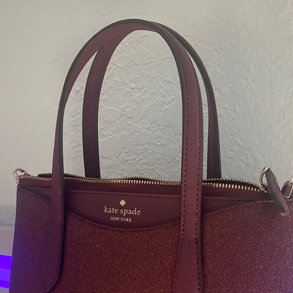Kate Spade Sparkling Burgundy Satchel - Picture 2 of 5